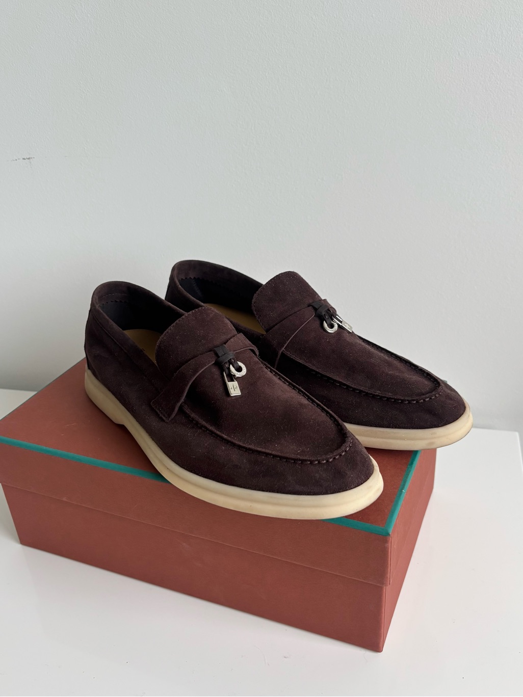 Loro Piana Brown Summer Walk Loafers 39.5